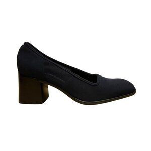 Via Spiga Women’s Navy Blue Elastic Round Toe Block Heel Pumps Size 7.5